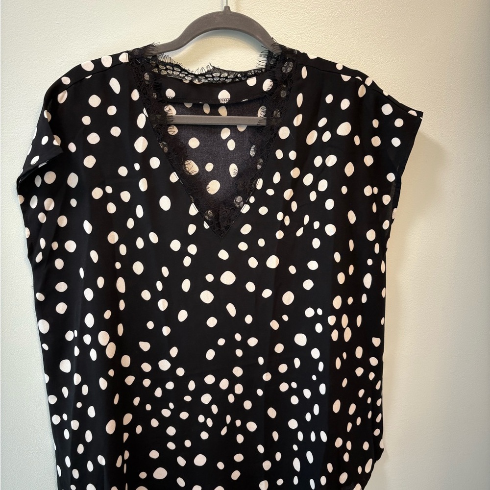 Polka Dot V-Neck Women's Top
